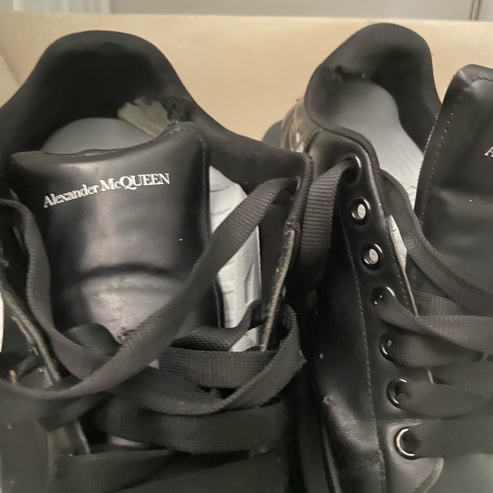 Alexander McQueen Black Leather Sneakers Men’s Size 12.5 Used